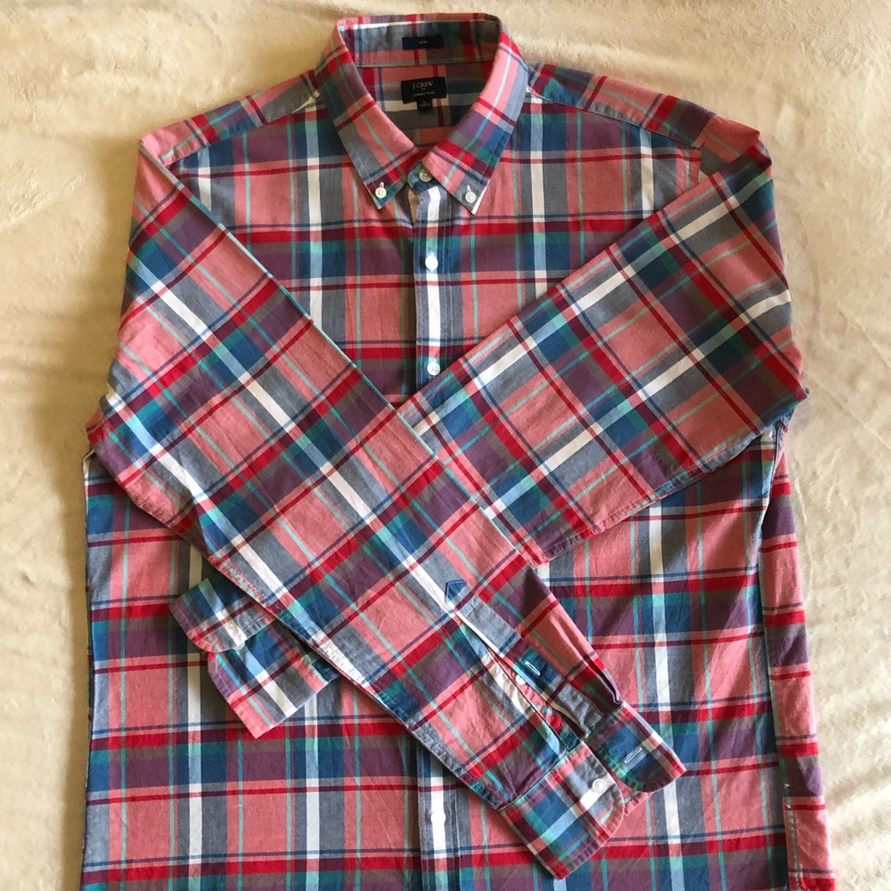 J crew factory summer plaid shirt. Men’s Slim XL